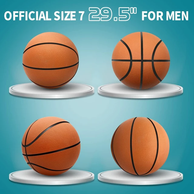 Alt view image 2 of 6 - Official Size 7 Basketball Balls 29.5" 6 Pack Inflatable with Pump for Men & Women, Outdoor, Indoor or Training