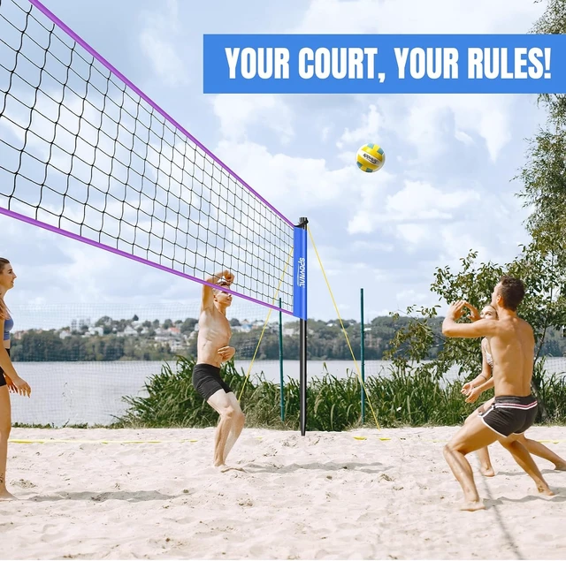 Alt view image 7 of 7 - Portable Volleyball Net for Backyard 20/32 FT, Adjustable Height