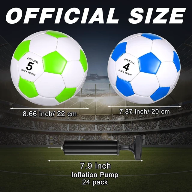 Alt view image 2 of 7 - 24 Pcs Soccer Ball Bulk with Pumps Sizes 5/4/3