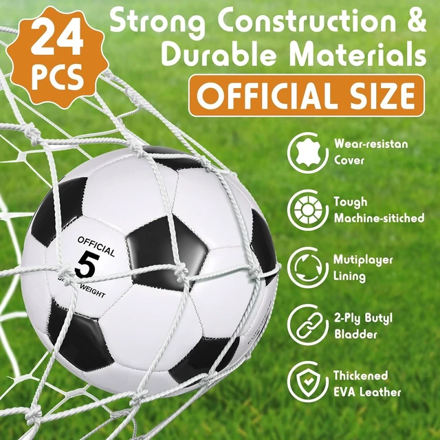 Alt view image 3 of 7 - 24 Pcs Soccer Ball Bulk with Pumps Sizes 5/4/3