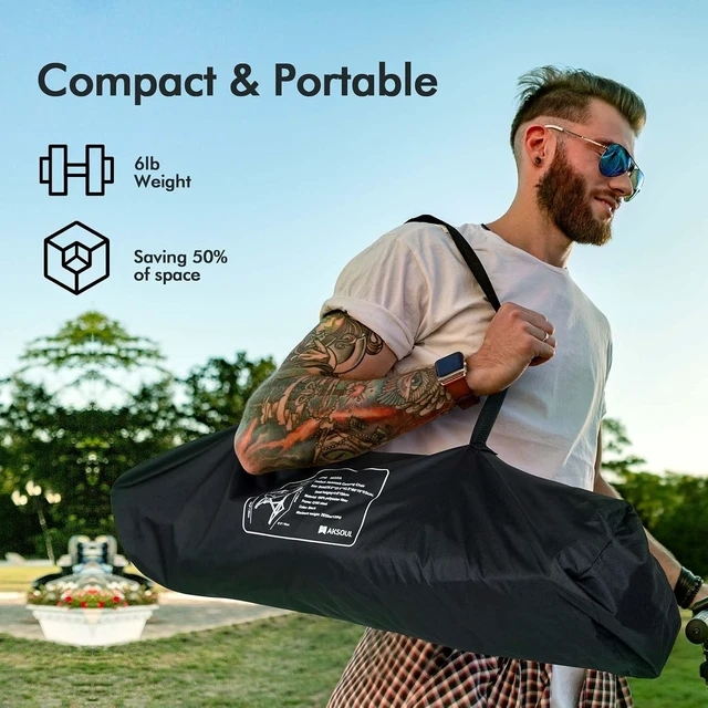Alt view image 4 of 7 - Foldable Swinging Hammock Camping Chair Portable Rocking Swing Chair with Storage Bag, 265 lbs Adult Weight Capacity for Lawn, Camp & Outdoor