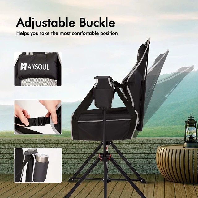 Alt view image 6 of 7 - Foldable Swinging Hammock Camping Chair Portable Rocking Swing Chair with Storage Bag, 265 lbs Adult Weight Capacity for Lawn, Camp & Outdoor