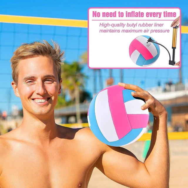 Alt view image 3 of 6 - Official Size 5 Soft Volleyballs 6 Pack Bulk Recreational Balls with Pump & Net Bag for Indoor, Outdoor, Beach, Pool, Water & Sand Games