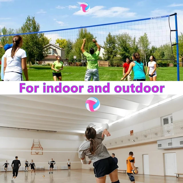 Alt view image 4 of 6 - Official Size 5 Soft Volleyballs 6 Pack Bulk Recreational Balls with Pump & Net Bag for Indoor, Outdoor, Beach, Pool, Water & Sand Games