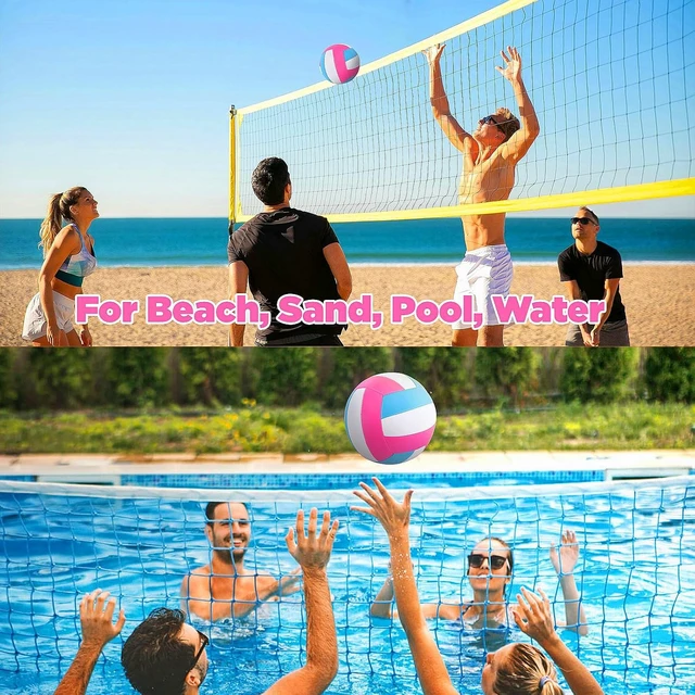 Alt view image 5 of 6 - Official Size 5 Soft Volleyballs 6 Pack Bulk Recreational Balls with Pump & Net Bag for Indoor, Outdoor, Beach, Pool, Water & Sand Games