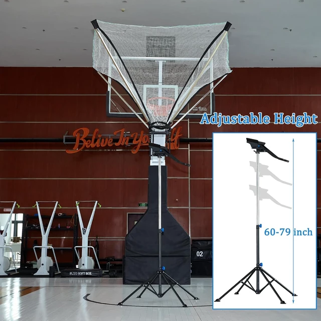 Alt view image 5 of 6 - Basketball Rebounder with Rotating Track Shot Trainer with Net Return System for Efficient Training, Indoor & Outdoor, Easy Assembly & Storage
