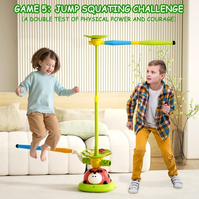Alt view image 7 of 7 - 5-in-1 Musical Jump Toys Toss Ring Game, Stomping Rocket Launcher & Obstacle Avoidance Remote Control Games for Kids Ages 4-8 8-13, Indoor/Outdoor