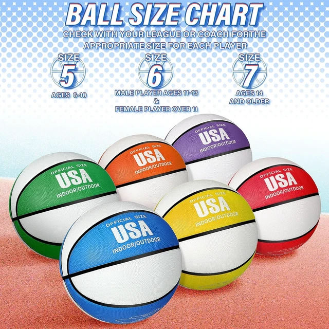 Alt view image 3 of 6 - Official Basketball 6 Pcs Bulk, Indoor/Outdoor