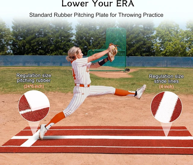 Alt view image 4 of 7 - 2024 Upgraded Softball Pitching Mat Denser Antifade Turf with Anti-Slip Rubber Bottom, 10' x 3' Pitching Mound for Indoor/Outdoor