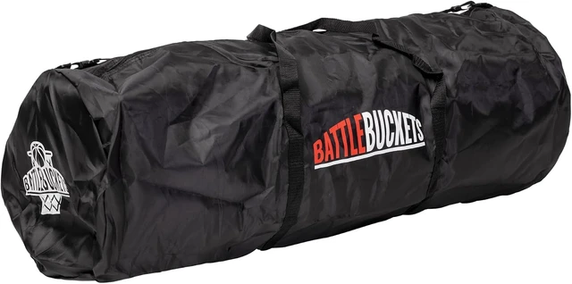 Alt view image 6 of 6 - Battle Buckets Giant Yard Pong & Basketball Game with 12 Buckets, 2 Balls, Carrying Bag & Air Pump for Lawn, Backyard, Beach & Parties