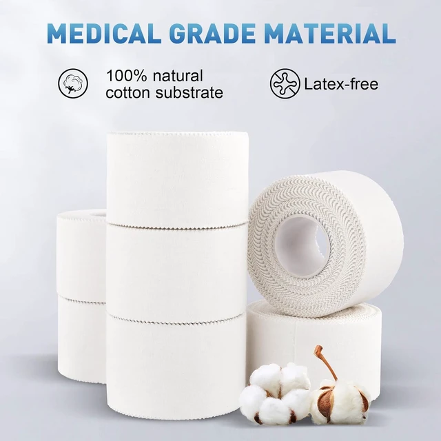 Alt view image 3 of 7 - White Athletic Sports Tape (64 Pack) 640 Yards, Very Strong Easy Tear, No Sticky Residue for Gymnastics, Climbing, Bat Injuries & Medical (1.5 Inch x 640 Yards)