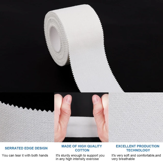 Alt view image 5 of 7 - White Athletic Sports Tape (64 Pack) 640 Yards, Very Strong Easy Tear, No Sticky Residue for Gymnastics, Climbing, Bat Injuries & Medical (1.5 Inch x 640 Yards)