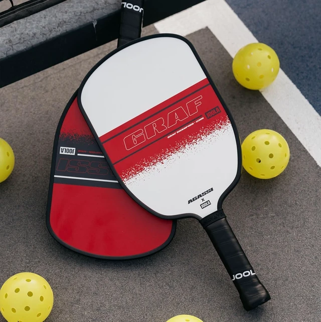 Alt view image 2 of 7 - Agassi/GRAF Champion Pickleball Set with Paddles, Balls & Sling Bag Sandblasted Agassi Shape Racket with Extended Sweet Spot, UPA-A Certified, USAP Approved, NFC Chip Enabled