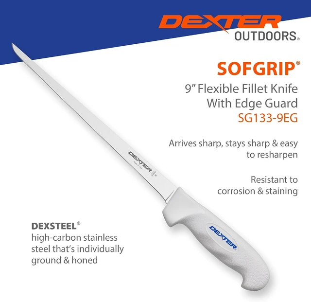 Alt view image 4 of 7 - Flexible Fillet Knife with Edge Guard SOFGRIP 9"