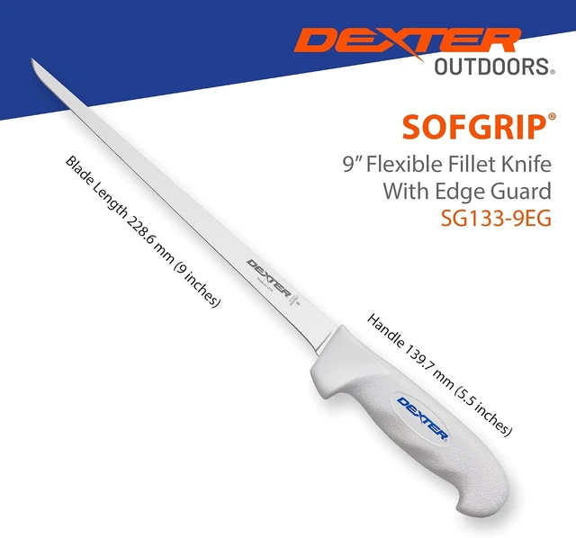 Alt view image 6 of 7 - Flexible Fillet Knife with Edge Guard SOFGRIP 9"