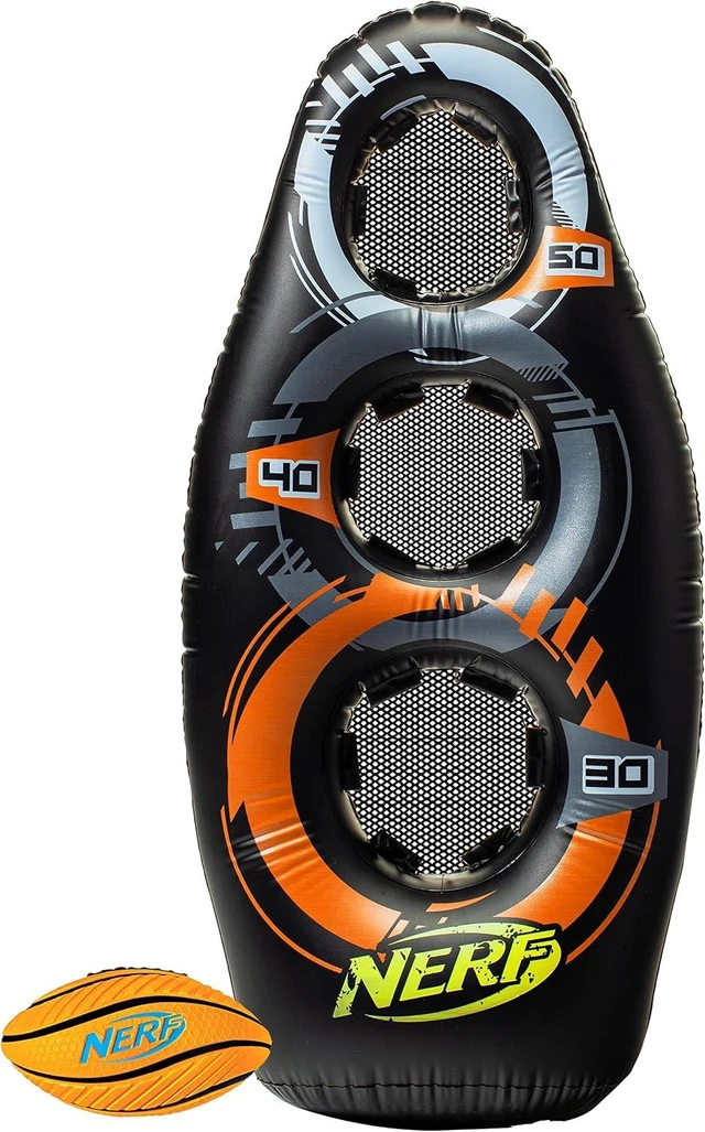 Main image of Proshot Kids Football Blaster Inflatable Target Set 50" Standing Pop-Up Target, Black/Orange/Gray