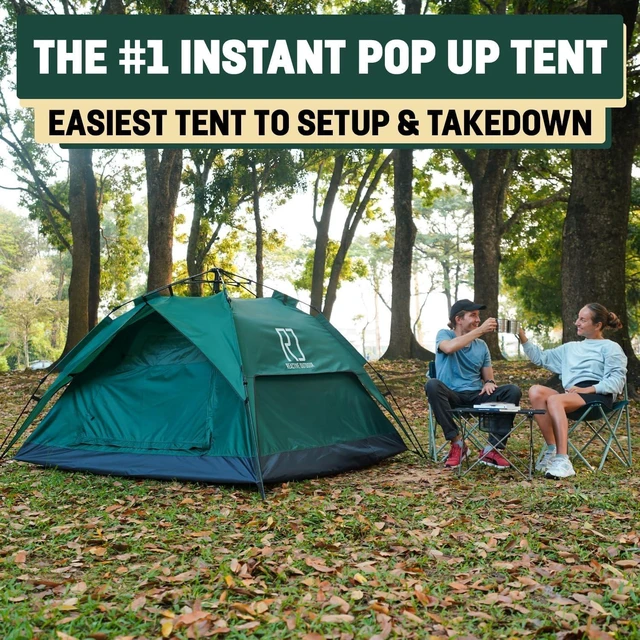 Main image of 3 Second Instant Pop-Up Camping Tent Easy Quick 1 Person Setup, Waterproof Double Layer Outdoor