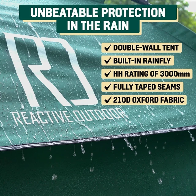 Alt view image 4 of 5 - 3 Second Instant Pop-Up Camping Tent Easy Quick 1 Person Setup, Waterproof Double Layer Outdoor