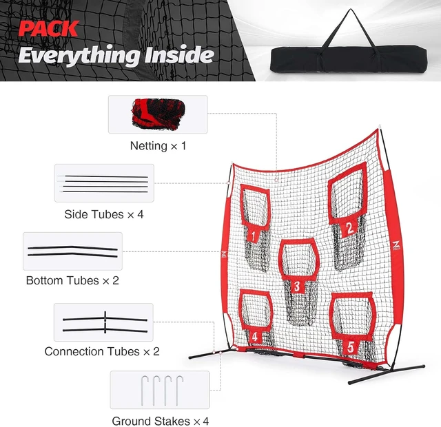 Alt view image 7 of 7 - 7 x 7 ft Football Throwing Trainer Net