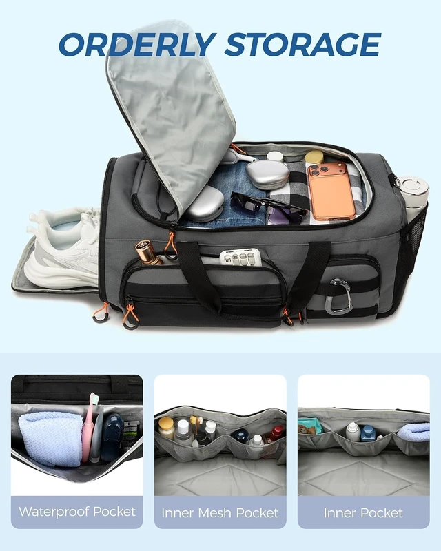 Alt view image 6 of 7 - 45L 3-in-1 Gym Duffle Bag Backpack for Men Travel