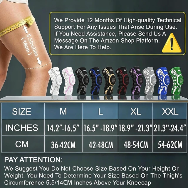 Alt view image 3 of 7 - Knob Knee Brace for Pain Relief Compression Knee Sleeve with Patella Gel Pad & Side Stabilizers for Workout, Arthritis, Joint Pain & Meniscus Tear (White,Left,Medium,Single)
