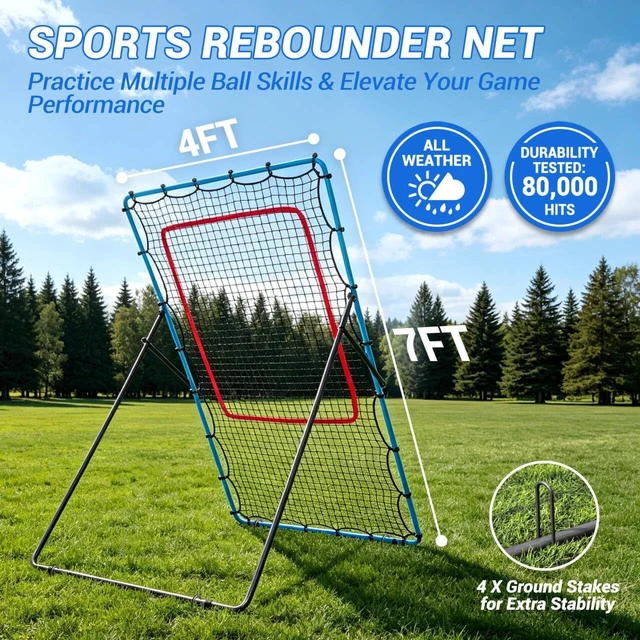 Alt view image 2 of 7 - Volleyball Rebounder Net Baseball, Soccer & Softball Pitchback Bounce Back