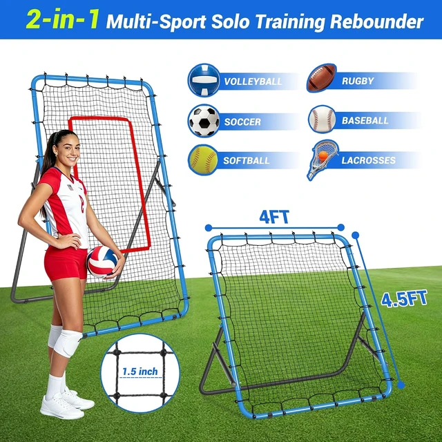 Alt view image 3 of 7 - Volleyball Rebounder Net Baseball, Soccer & Softball Pitchback Bounce Back