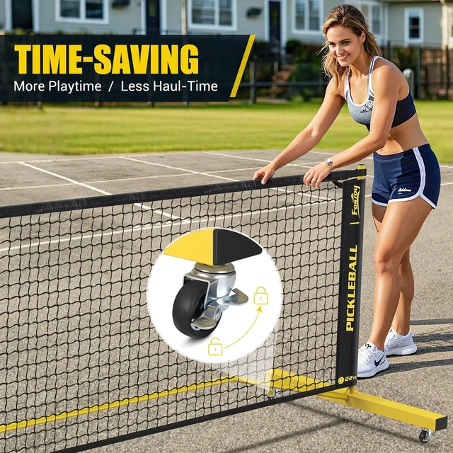 Alt view image 4 of 7 - Pickleball Net Set with 4 Paddles & Pickleballs 6FT/11FT/22FT
