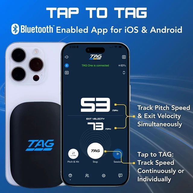 Alt view image 3 of 7 - TAG ONE Portable Baseball Radar Speed Gun Sports Radar for Pitch & Hit
