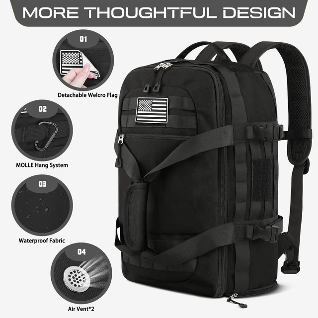 Alt view image 5 of 7 - Extra Large Tactical Gym Duffle Bag for Men with Shoe Compartment