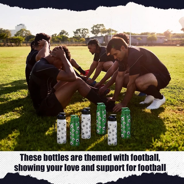 Alt view image 5 of 6 - Soccer Water Bottles 20 Pcs Bulk, Black, White & Green