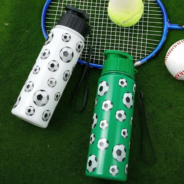 Alt view image 6 of 6 - Soccer Water Bottles 20 Pcs Bulk, Black, White & Green