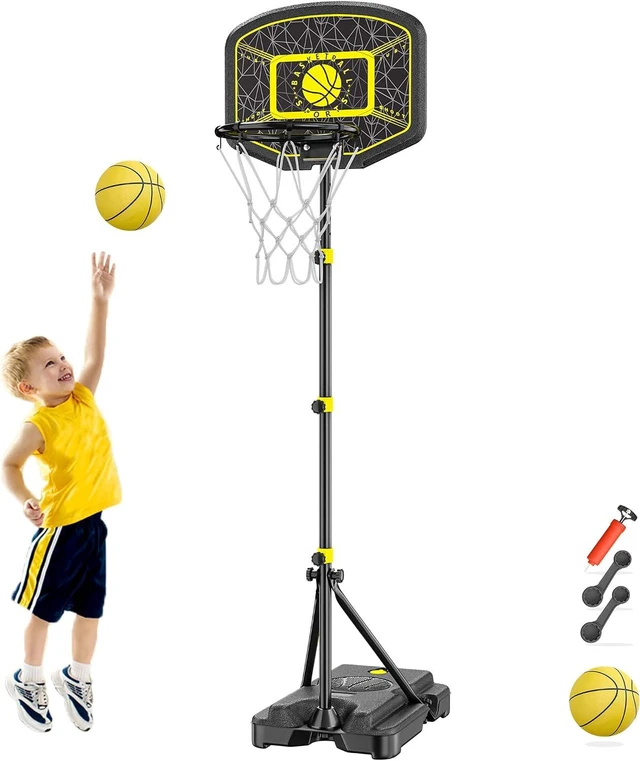 Main image of Adjustable Kids Basketball Hoop 3.6-6.2ft, Indoor/Outdoor