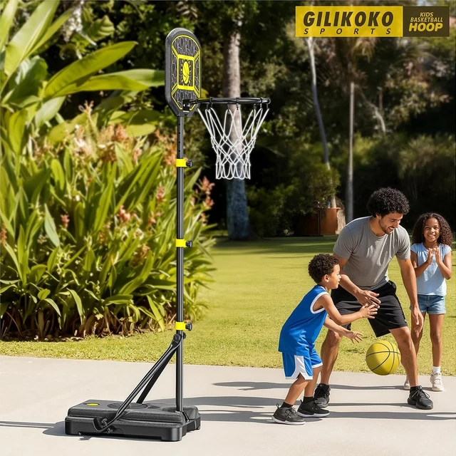 Alt view image 5 of 7 - Adjustable Kids Basketball Hoop 3.6-6.2ft, Indoor/Outdoor