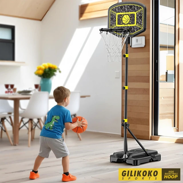 Alt view image 6 of 7 - Adjustable Kids Basketball Hoop 3.6-6.2ft, Indoor/Outdoor