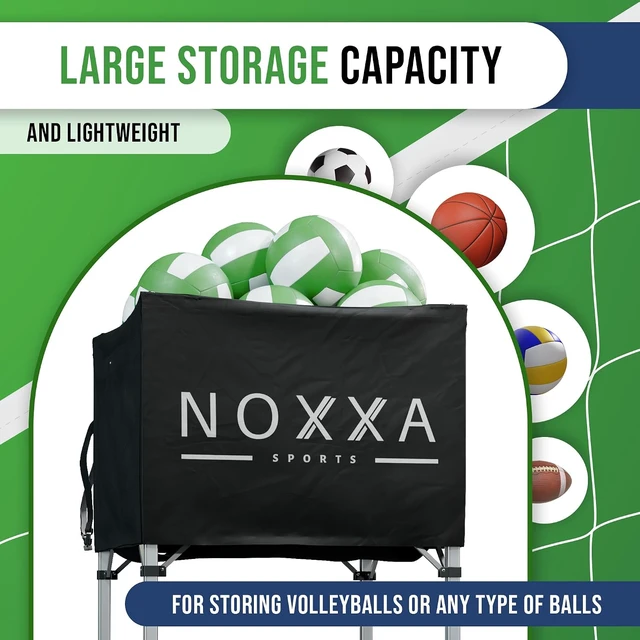Alt view image 2 of 7 - Portable Collapsible Volleyball Cart with Wheels Ball Storage Cart Bag for Indoor & Outdoor Sports Equipment