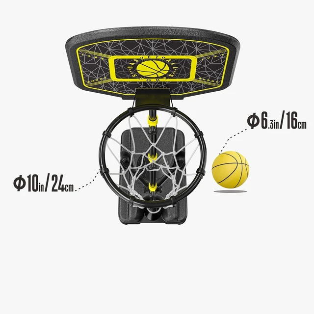 Alt view image 7 of 7 - Adjustable Kids Basketball Hoop 3.6-6.2ft, Indoor/Outdoor