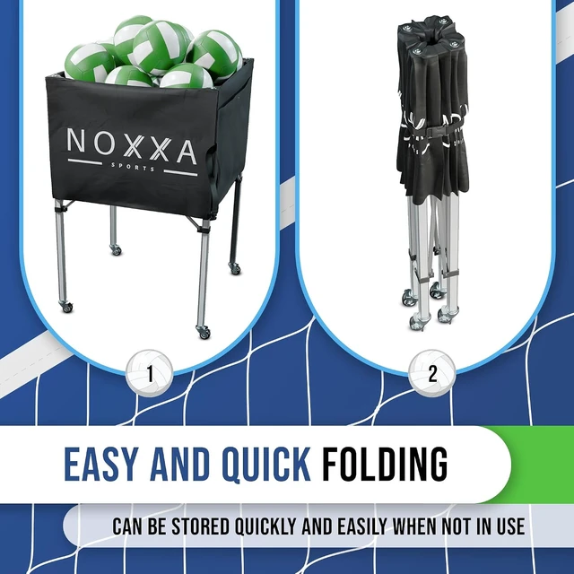 Alt view image 3 of 7 - Portable Collapsible Volleyball Cart with Wheels Ball Storage Cart Bag for Indoor & Outdoor Sports Equipment
