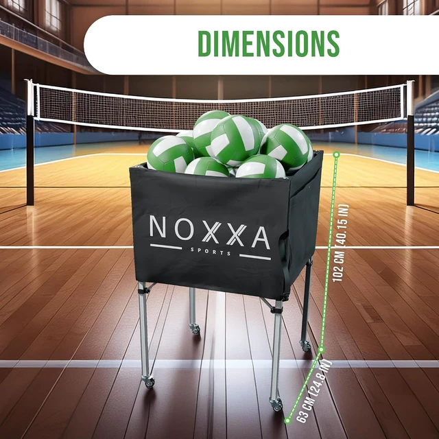 Alt view image 6 of 7 - Portable Collapsible Volleyball Cart with Wheels Ball Storage Cart Bag for Indoor & Outdoor Sports Equipment