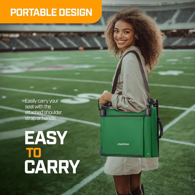 Alt view image 6 of 7 - Folding Reclining Stadium Seats with Back Support & Cushion for Bleachers Bleacher Chair for Football, Camping, Kayak, Canoe, Paddle Board, Concerts & Sports Events