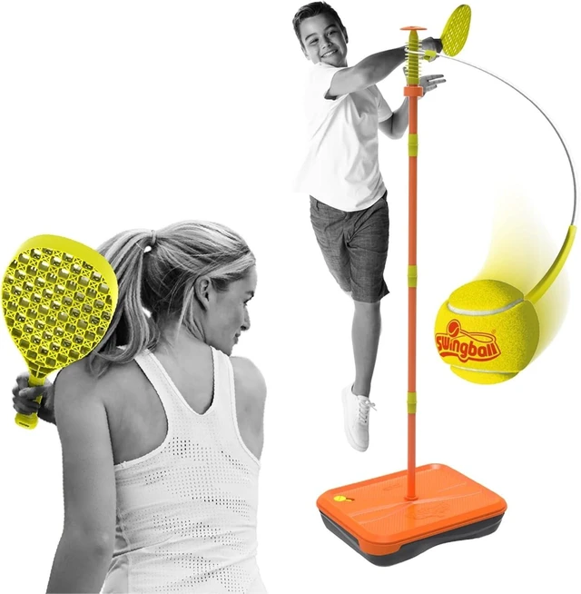 Main image of All Surface Tetherball Tennis Set Portable Outdoor Game with Paddles & Ball for Backyard, Lawn or Park Active Play, Easy Setup & Storage for Kids, Adults & Family