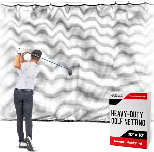 Main image of Heavy Duty Golf Netting Practice Net for Backyard Driving Range, Simulator & Hitting Cage, Bulk for Indoor & Outdoor Use 10, 15 & 20 ft