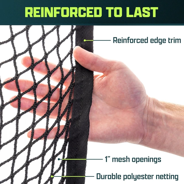 Alt view image 4 of 6 - Heavy Duty Golf Netting Practice Net for Backyard Driving Range, Simulator & Hitting Cage, Bulk for Indoor & Outdoor Use 10, 15 & 20 ft