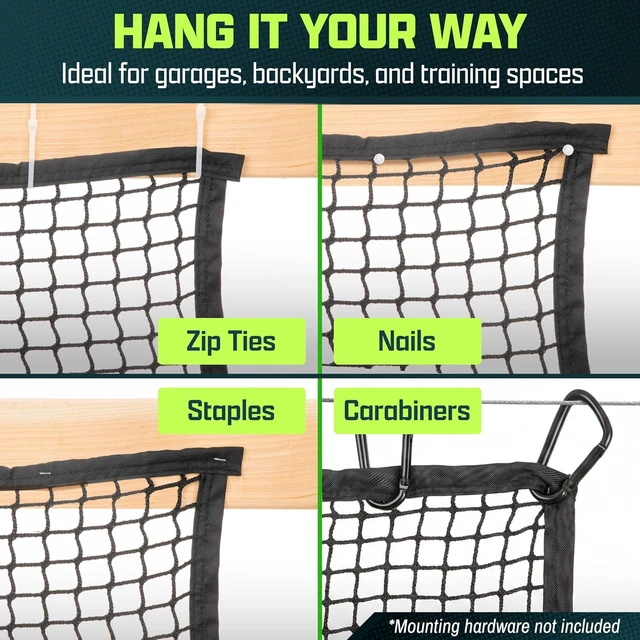 Alt view image 5 of 6 - Heavy Duty Golf Netting Practice Net for Backyard Driving Range, Simulator & Hitting Cage, Bulk for Indoor & Outdoor Use 10, 15 & 20 ft