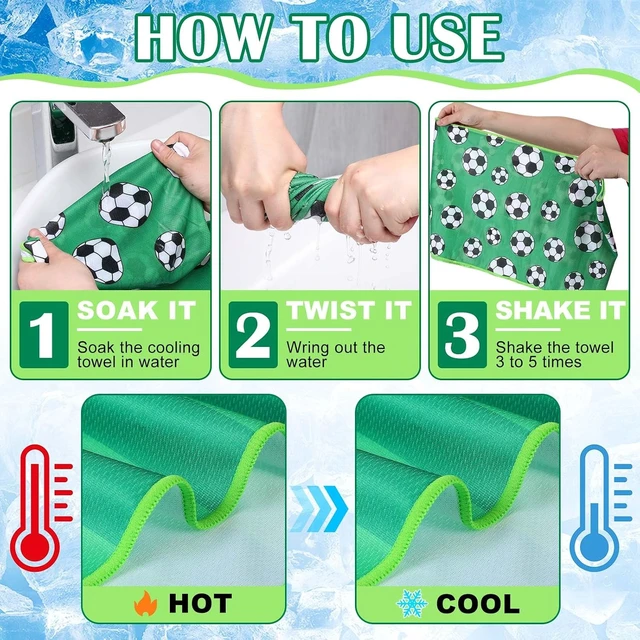 Alt view image 7 of 7 - Soccer Cooling Towels 40x12 Inch 24 Pcs
