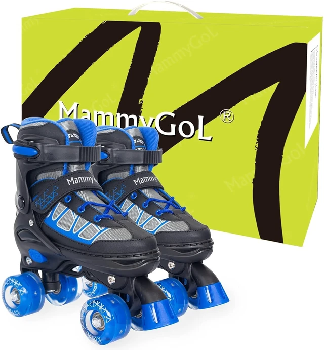 Alt view image 6 of 7 - Adjustable Quad Roller Skates with Light-Up Wheels for Kids, Boys & Girls Ages 6-12 Outdoor Sports for Toddlers & Beginners