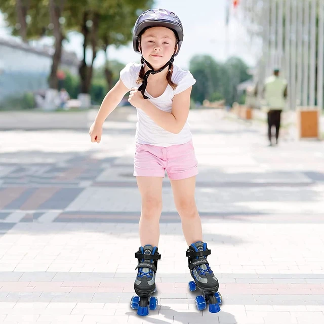 Alt view image 7 of 7 - Adjustable Quad Roller Skates with Light-Up Wheels for Kids, Boys & Girls Ages 6-12 Outdoor Sports for Toddlers & Beginners