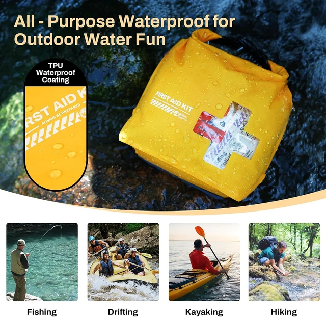 Alt view image 2 of 7 - Waterproof Boat First Aid Kit Lightweight Dry Bag (Yellow)