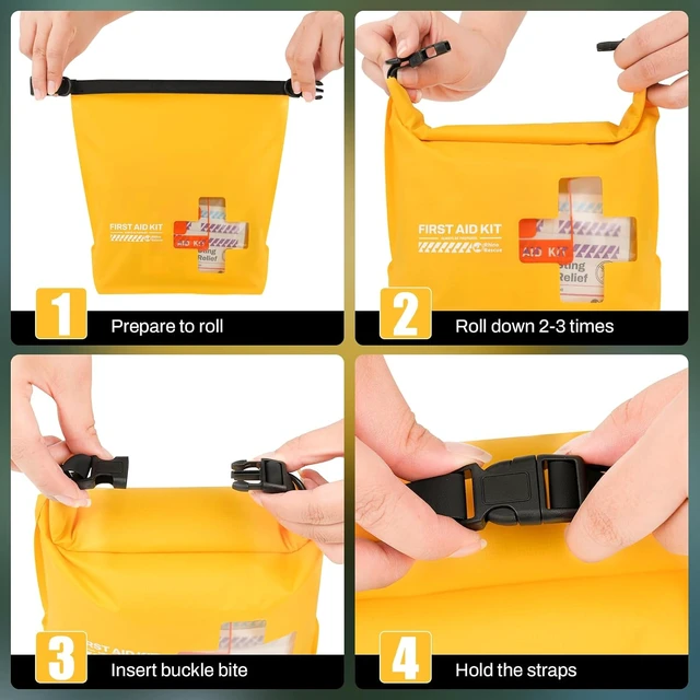 Alt view image 6 of 7 - Waterproof Boat First Aid Kit Lightweight Dry Bag (Yellow)