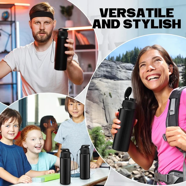 Alt view image 3 of 7 - 17 oz Plastic Water Bottles 20 Pcs Bulk, Solid Black